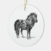 Shetland Pony Keramisch Ornament (Links)