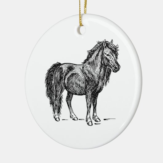 Shetland Pony Keramisch Ornament (Links)