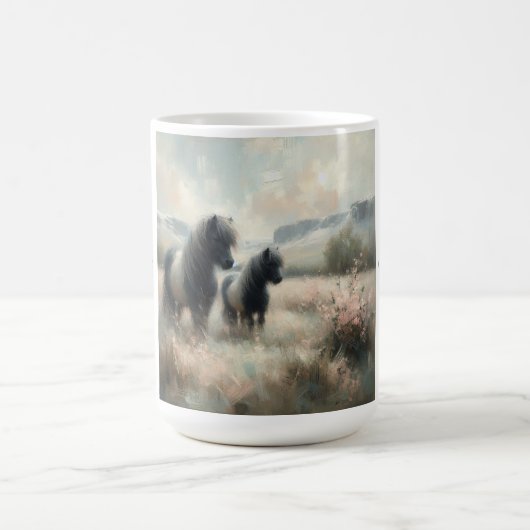 "Shetland Pony" (Nr. 2 van een set) Koffie Mok (Center)