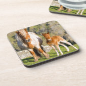 Shetland Pony On Pasture Near High Cliffs, Mare 2 Bier Onderzetter (Linkerzijde)