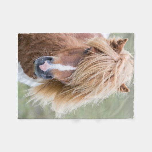 Shetland Pony op het eiland Unst Fleece Deken (Voorkant (Horizontaal))
