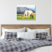Shetland Pony op pasta nabij hoge cliënten Canvas Afdruk (Insitu (Slaapkamer))