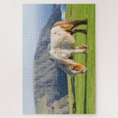 Shetland Pony op pasta nabij hoge cliënten Legpuzzel (Verticaal)