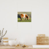 Shetland Pony op pasta nabij hoge cliënten Poster (Keuken)