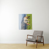 Shetland Pony op pasta nabij hoge cliënten Wandkleed (In situ)