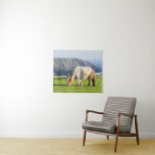 Shetland Pony op pasta nabij hoge cliënten Wandkleed (In Situ (horizontaal))
