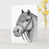 Shetland Pony Portret Kaart (Gele Bloem)