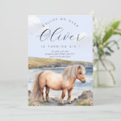 Shetland pony verjaardagsuitnodiging kaart (Staand voorkant)