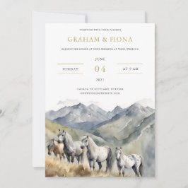 Shetland Pony Watercolor Invitation Kaart