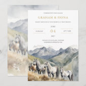 Shetland Pony Watercolor Invitation Kaart (Voorkant / Achterkant)