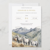 Shetland Pony Watercolor Uitnodiging (Voorkant)