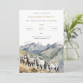 Shetland Pony Watercolor Uitnodiging (Staand voorkant)