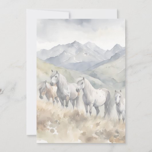Shetland Pony Watercolor Uitnodiging (Achterkant)