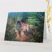 Shetland Pony - Wenskaart Kaart (Gele Bloem)
