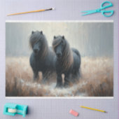 Shetland Pony wintertijd ontkoppelingspapier Tissuepapier (Craft)