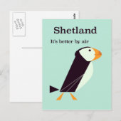 Shetland Puffin Vintage-poster Briefkaart (Voorkant / Achterkant)