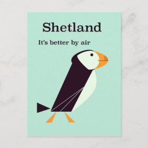 Shetland Puffin Vintage-poster Briefkaart
