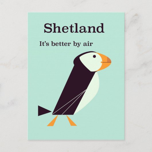 Shetland Puffin Vintage-poster Briefkaart (Voorkant)
