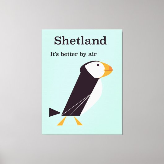 Shetland Puffin Vintage-poster Canvas Afdruk (Voorkant)