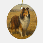 Shetland Schaapshond Keramisch Ornament (Links)