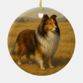 Shetland Schaapshond Keramisch Ornament (Achterkant)