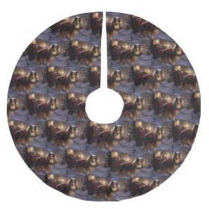 Shetland Schaapshond Kerst Feestelijke Periode Kerstboom Rok