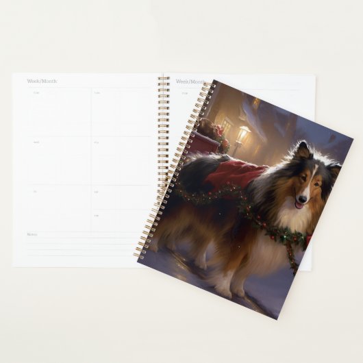 Shetland Schaapshond Kerst Feestelijke Periode Planner (Display)