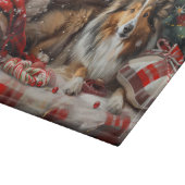 Shetland Schaapshond Kerst Festiviteit Snijplank (Hoek)