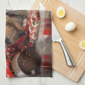 Shetland Schaapshond Kerst Festiviteit Theedoek (Quarter Fold)