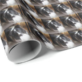 Shetland Schaapshond Zwart en Wit Cadeaupapier (Rol Hoek)