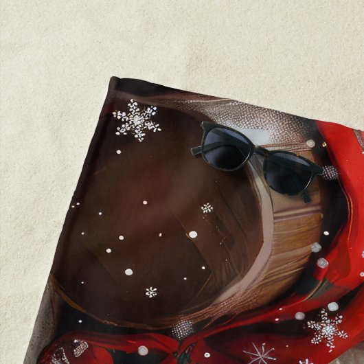 Shetland Schapen hond Kerst Feestelijk Strandlaken (In situ)