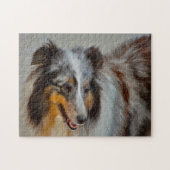 Shetland Sheep Dog Jigzaag. Legpuzzel (Horizontaal)