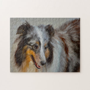 Shetland Sheep Dog Jigzaag. Legpuzzel