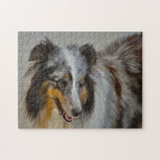 Shetland Sheep Dog Jigzaag. Legpuzzel (Horizontaal)