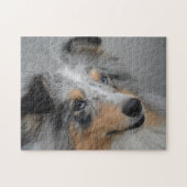 Shetland Sheep Dog Jigzaag. Legpuzzel (Horizontaal)