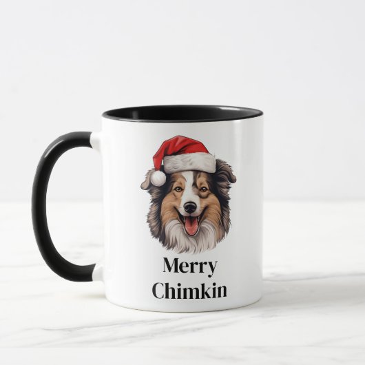 Shetland Sheep Dog Sinterklaas Hoed Kerstmis Mok (Links)
