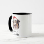 Shetland Sheep Dog Sinterklaas Hoed Kerstmis Mok (Voorkant links)