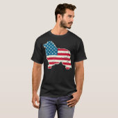 Shetland Sheepdog 4 juli Mannen VS-Amerikaanse Fla T-shirt (Voorkant volledig)