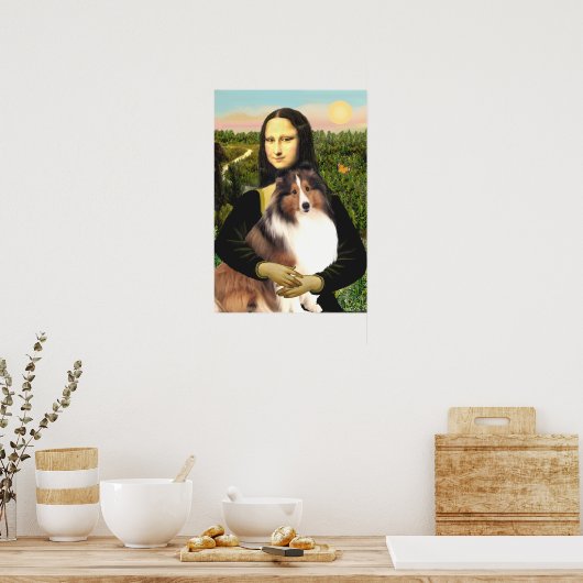 Shetland Sheepdog 7b - Mona Lisa Poster (Keuken)