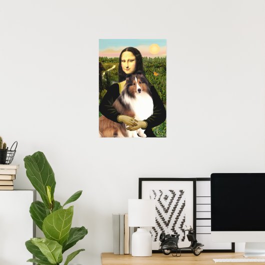 Shetland Sheepdog 7b - Mona Lisa Poster (Thuiskantoor)