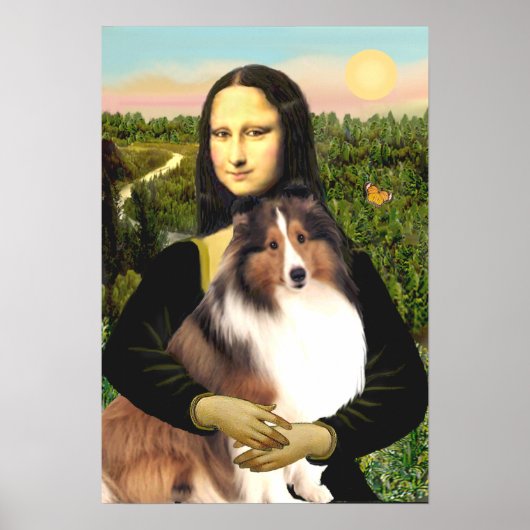 Shetland Sheepdog 7b - Mona Lisa Poster (Voorkant)
