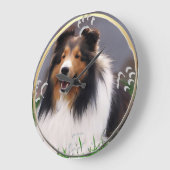 Shetland Sheepdog Art Grote Klok (Hoek)