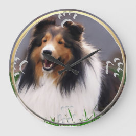 Shetland Sheepdog Art Grote Klok
