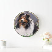 Shetland Sheepdog Art Grote Klok (Huis)