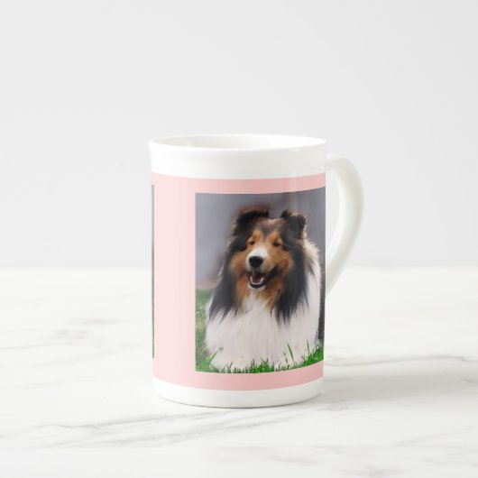 Shetland Sheepdog Art Porselein Kop (Voorkant rechts)