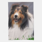 Shetland Sheepdog Art Theedoek (Verticaal)