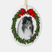 Shetland Sheepdog Art van Glenda S. Harlan Keramisch Ornament (Rechts)