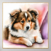 Shetland Sheepdog Artwork for Girls Poster (Voorkant)