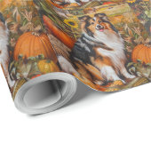 Shetland Sheepdog Autumn Harvest Thanksgiving Cadeaupapier (Rol Hoek)
