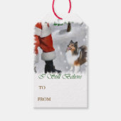 Shetland Sheepdog Believe Kerstmis Cadeaulabel (Voorkant)